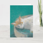 Katze in Grün Karte (Vorderseite)