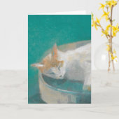 Katze in Grün Karte (Gelbe Blume)