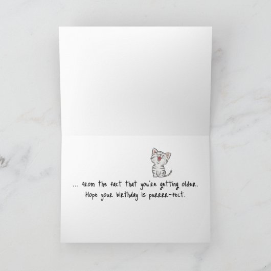 Katze in grünen Blätter Geburtstag Karte (Innenseite)