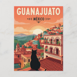 Katze in Guanajuato Mexiko Postkarte