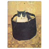 Katze in Hatbox, Solomon Meijer Klemmbrett (Rückseite)