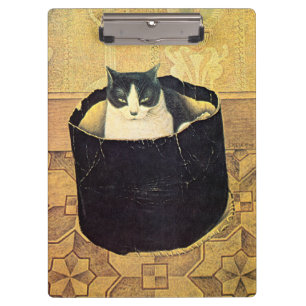 Katze in Hatbox, Solomon Meijer Klemmbrett
