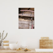 Katze in Hay Wagon Print Poster (Küche)