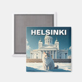 Katze in Helsinki Finnland Magnet (Vorderseite/Rückseite)
