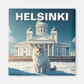 Katze in Helsinki Finnland Magnet (Vorne)