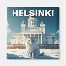 Katze in Helsinki Finnland Magnet