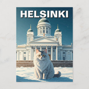 Katze in Helsinki Finnland Postkarte