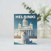 Katze in Helsinki Finnland Postkarte (Stehend Vorderseite)