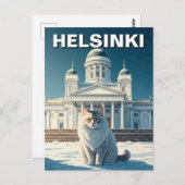 Katze in Helsinki Finnland Postkarte (Vorne/Hinten)