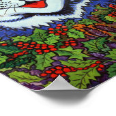 Katze in Holly, Louis Wain Poster (Ecke)