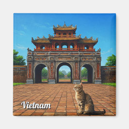 Katze in Hue Imperial City Vietnam Reisen Magnet