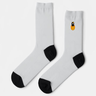 Katze in Jack-O'Lantern-Halloween-Socken Socken