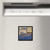 Katze in Japan Malerei Magnet (In Situ (Geschirrspüler))