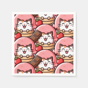 Katze in Kone Serviette