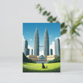 Katze in Kuala Lumpur Malaysia Postkarte (Stehend Vorderseite)