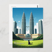 Katze in Kuala Lumpur Malaysia Postkarte (Vorne/Hinten)