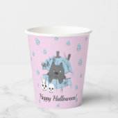 Katze in Kürbiskugel Kandy Mais Kids Halloween Pap Pappbecher (Vorderseite)