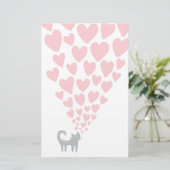 Katze in Liebe Briefpapier (Stehend Vorderseite)