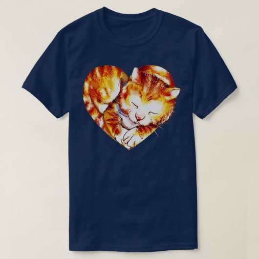 Katze in Liebe für Valentingeschenk T-Shirt (Design vorne)