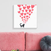 Katze in Liebe Leinwanddruck (Insitu (Wohnzimmer))