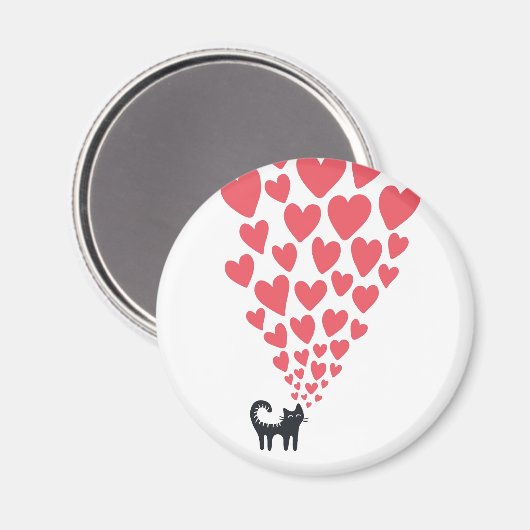 Katze in Liebe Magnet (Vorderseite/Rückseite)