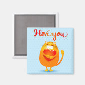 Katze in Liebe Magnet (Vorderseite/Rückseite)
