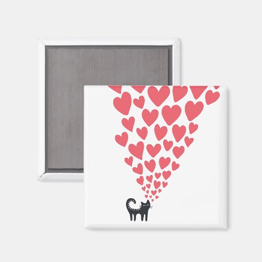 Katze in Liebe Magnet (Vorderseite/Rückseite)