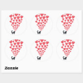 Katze in Liebe Runder Aufkleber (Blatt)