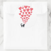 Katze in Liebe Runder Aufkleber (Tasche)