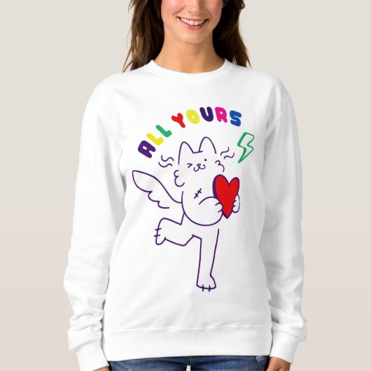 Katze in Liebe Sweatshirt (Vorderseite)