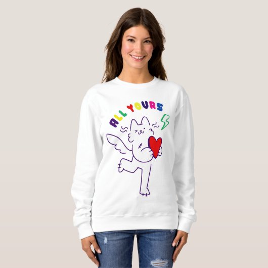 Katze in Liebe Sweatshirt (Vorne ganz)