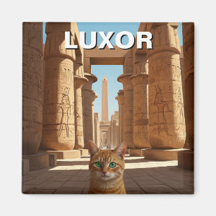 Katze in Luxor Ägypten Karnak Temple Travel Magnet
