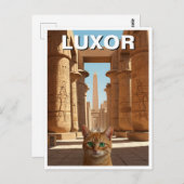 Katze in Luxor Ägypten Karnak Temple Travel Postkarte (Vorne/Hinten)