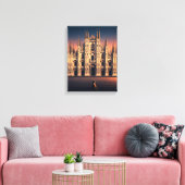 Katze in Mailand Duomo Stretched Canvas Print Leinwanddruck (Insitu (Wohnzimmer))