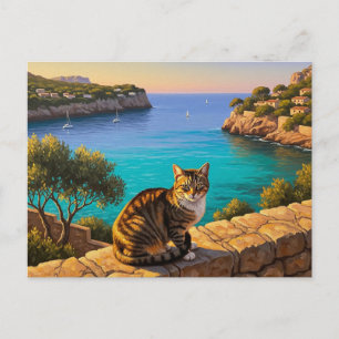 Katze in Mallorca Spanien Reisen Postkarte