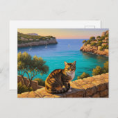 Katze in Mallorca Spanien Reisen Postkarte (Vorne/Hinten)