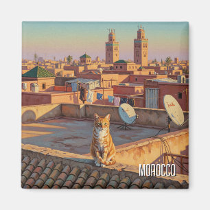 Katze in Marrakesch Marokko Reisen Magnet