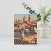 Katze in Marrakesch Marokko Reisen Postkarte (Stehend Vorderseite)