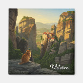 Katze in Meteora Griechenland Reisen Magnet (Vorne)