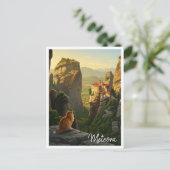 Katze in Meteora Griechenland Reisen Postkarte (Stehend Vorderseite)
