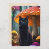 Katze in MUSHROOM Einladung (Vorne/Hinten)