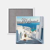 Katze in Mykonos Greece Cyclades Travel Magnet (Vorderseite/Rückseite)