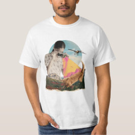 Katze in Naturfotografen Collage T-Shirt