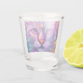 Katze in Neonfarben Schnapsglas (Rückseite)