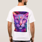 Katze in Neonfarben T-Shirt (Rückseite)