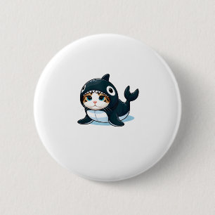 Katze in Orca Kostüm Button