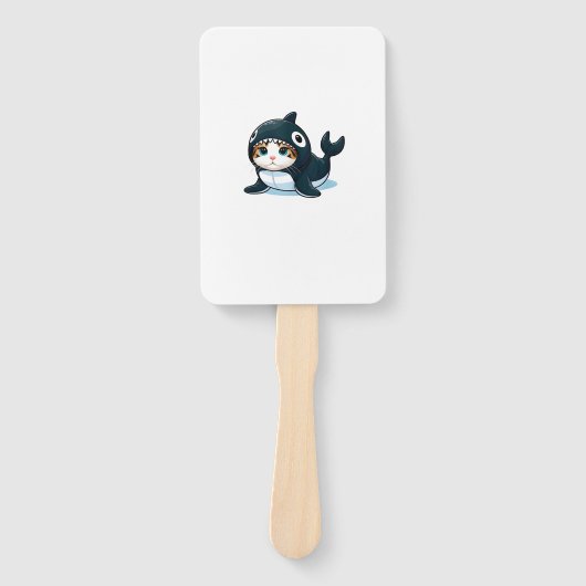 Katze in Orca Kostüm Fächer (Vorderseite)