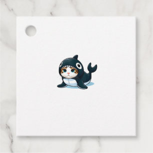 Katze in Orca Kostüm Geschenkanhänger