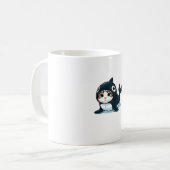 Katze in Orca Kostüm Kaffeetasse (Vorderseite Links)