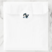 Katze in Orca Kostüm Runder Aufkleber (Tasche)